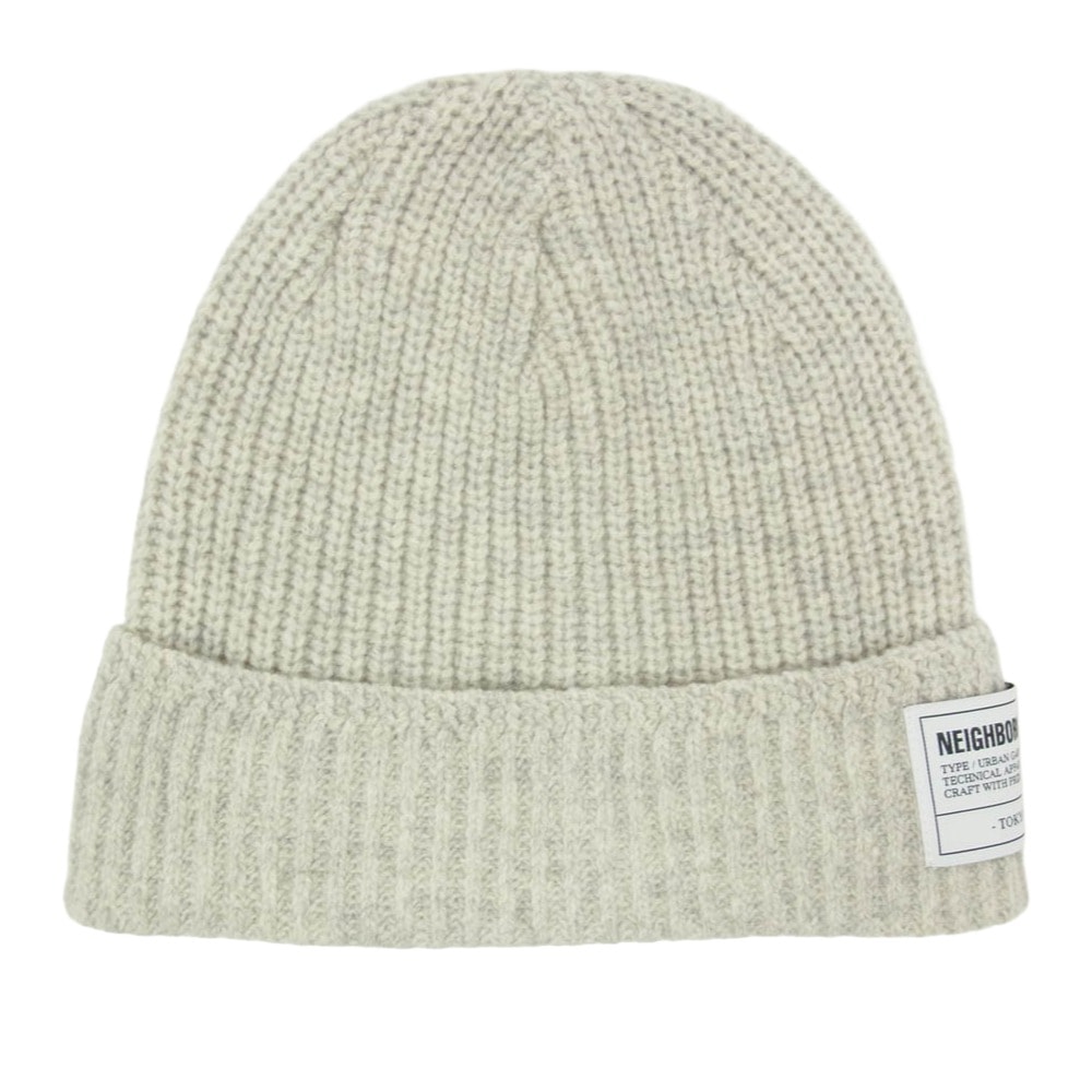 NEIGHBORHOOD ネイバーフッド ニットキャップ 252FUNH-HT01 JP BEANIE ビーニー ウール ニットキャップ 帽子 グレー系 F【美品】【中古】
