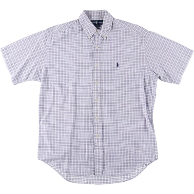 古着 ラルフローレン Ralph Lauren BLAKE 半袖 ボタンダウン チェックシャツ メンズM相当/eaa532295