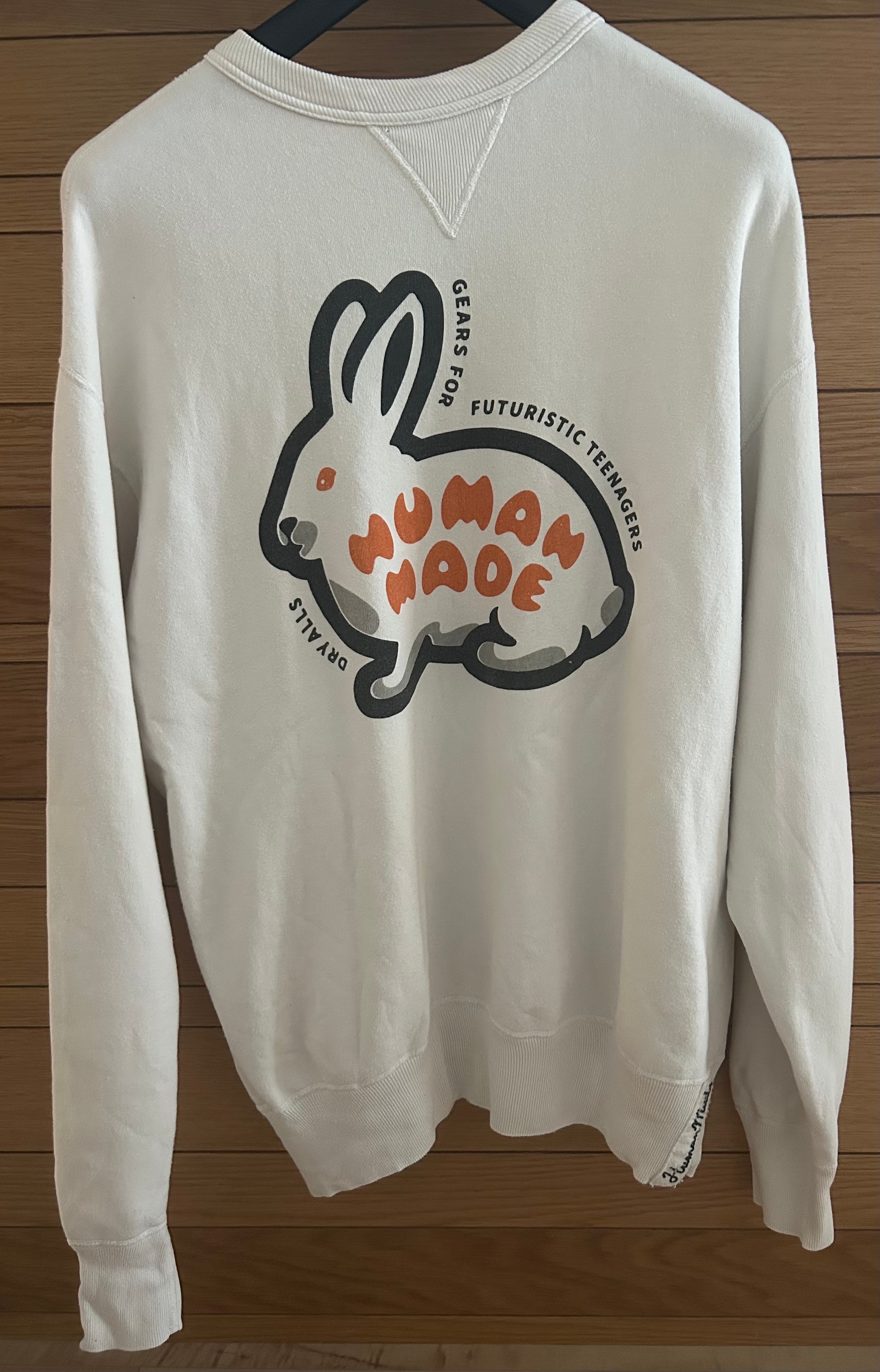 HUMAN MADE Rabbit Tsuriami Sweatshirt "White"