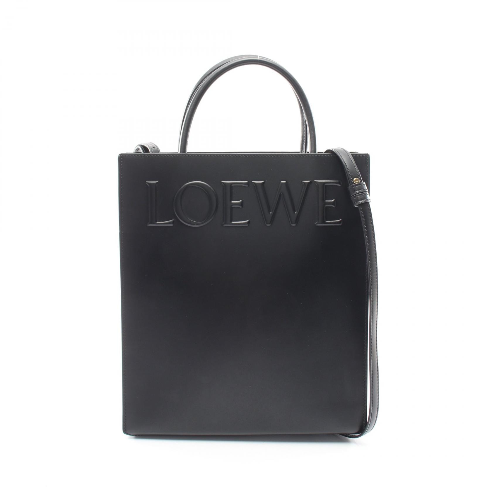 ロエベ LOEWE スタンダード A4 トート 2WAY トートバッグ バッグ レザー レディース ブラック系 A933R18X14 【中古】