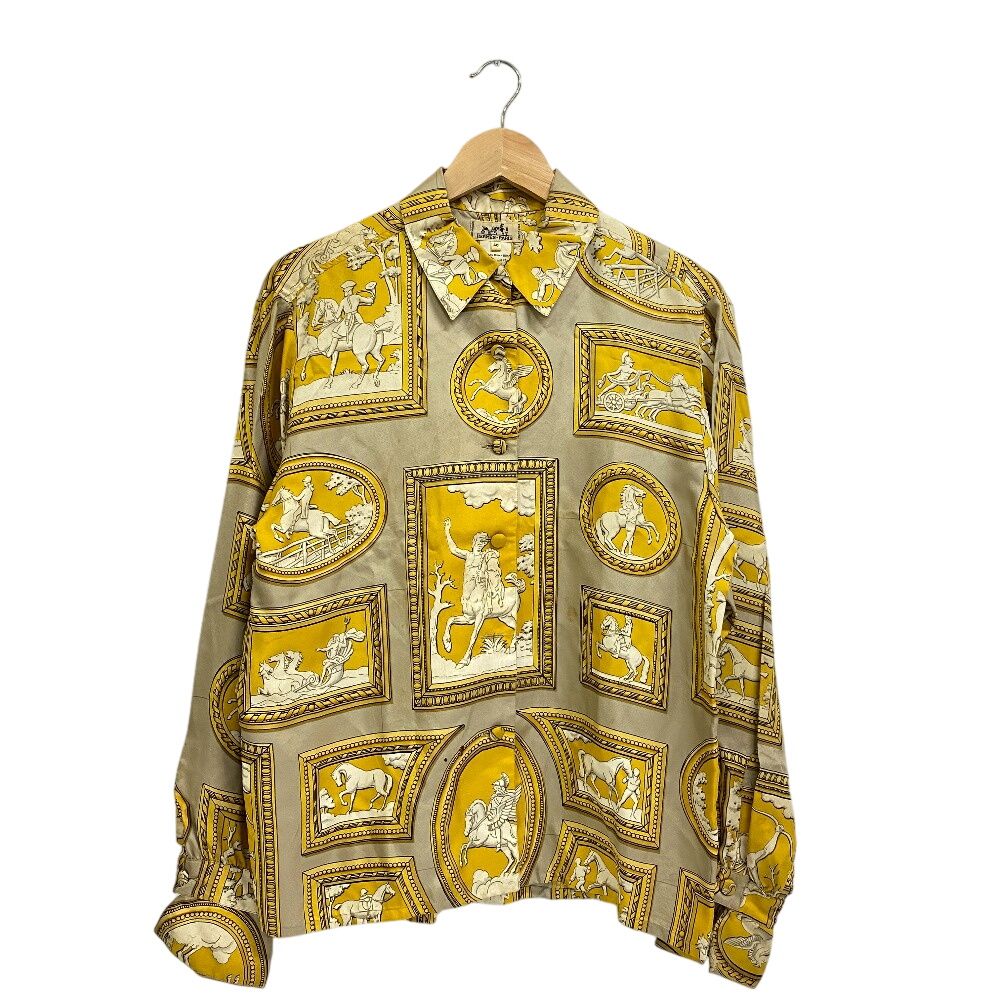 エルメス HERMES 長袖Tシャツ 馬車柄 ベージュ