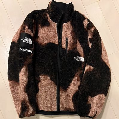 Supreme x The North Face Bleached Denim Print Fleece Jacket "Black"