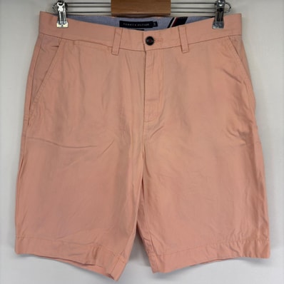 古着 トミーヒルフィガー TOMMY HILFIGER パンツ チノパン ワンポイントロゴ ハーフパンツ ショート w32 ピンク系 メンズ
