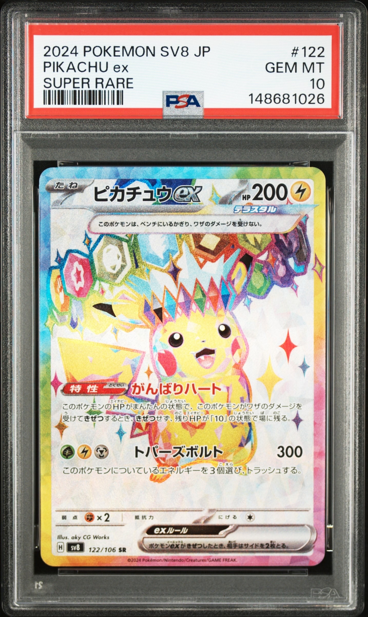 ピカチュウex SR [SV8 122/106](拡張パック「超電ブレイカー」)