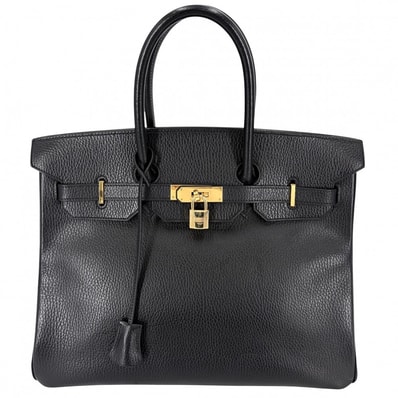 HERMES エルメス ハンドバッグ バーキン35 内縫い □C刻印 レザー ブラック 黒 ゴールド金具 レディース 1999年【中古品】
