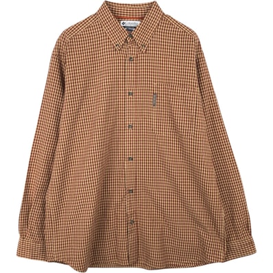 古着 00年代 コロンビア Columbia 長袖 ボタンダウンチェックシャツ メンズL相当/eaa622275