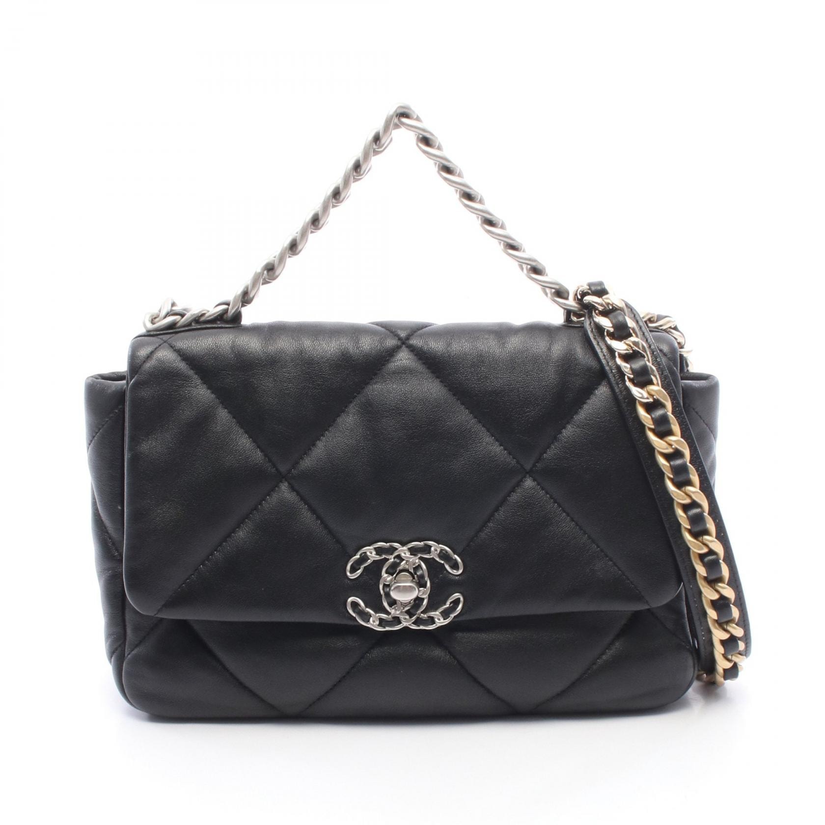シャネル CHANEL 19 ディズヌフ マトラッセ 2WAY ショルダーバッグ バッグ レザー レディース ブラック系 AS1160 【中古】