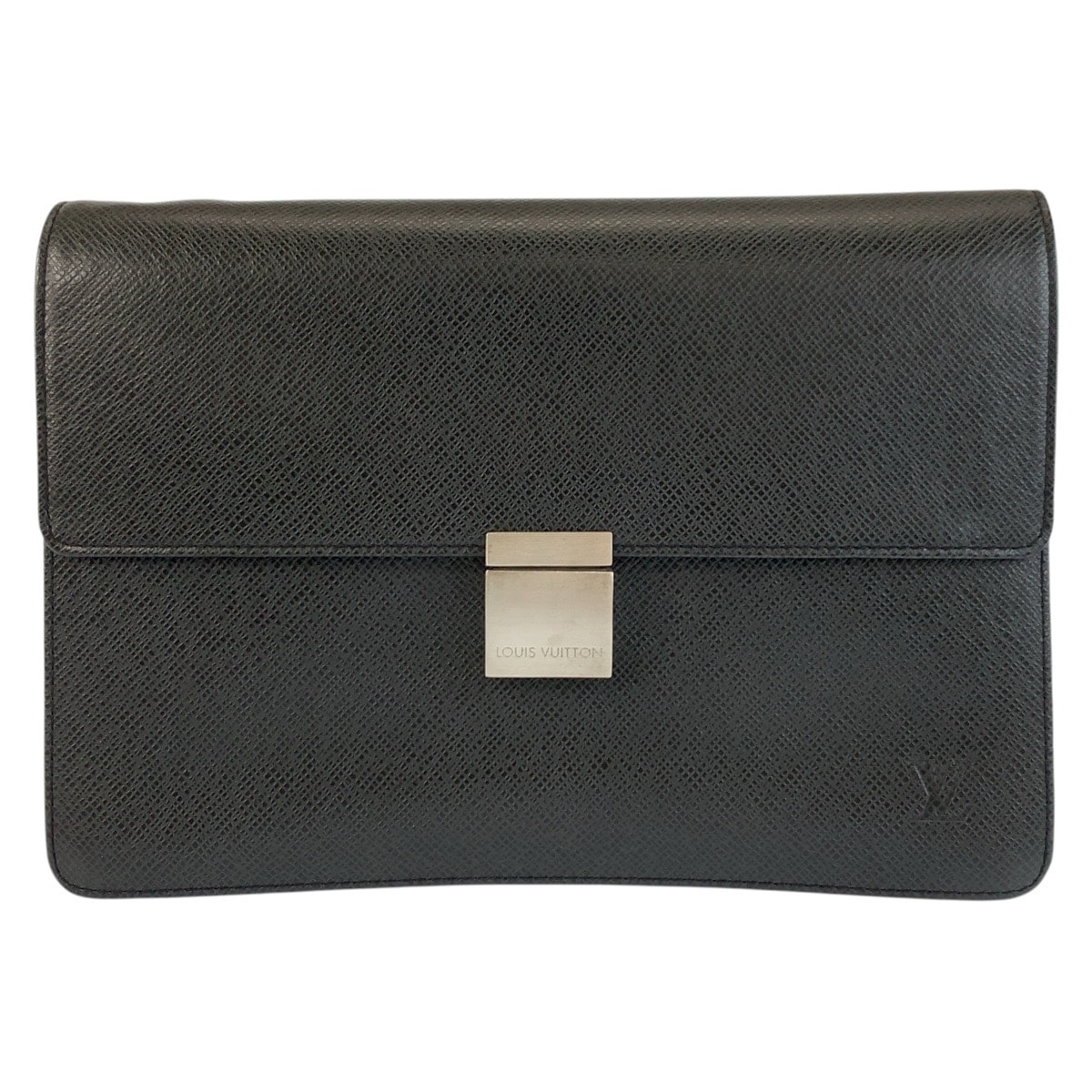 LOUIS VUITTON ルイヴィトン タイガ セレンガ ブラック 黒 シルバー金具 レザー クラッチバッグ セカンドバッグ 602393 【中古】