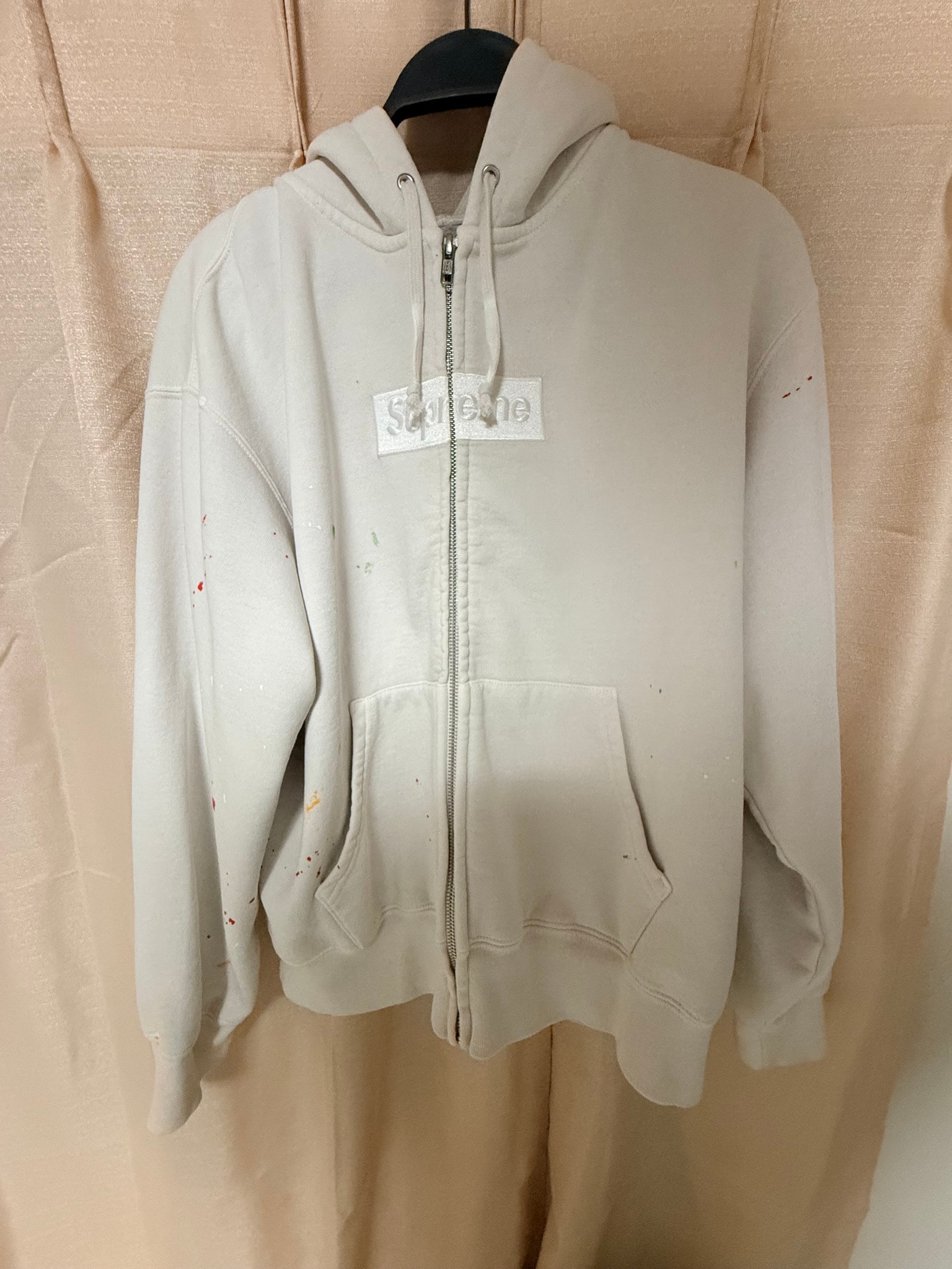 Supreme x MM6 Maison Margiela Box Logo Zip Up Hooded Sweatshirt "White"