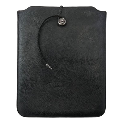 Chrome Hearts Cross Button Leather Tablet Case "Black/Silver"