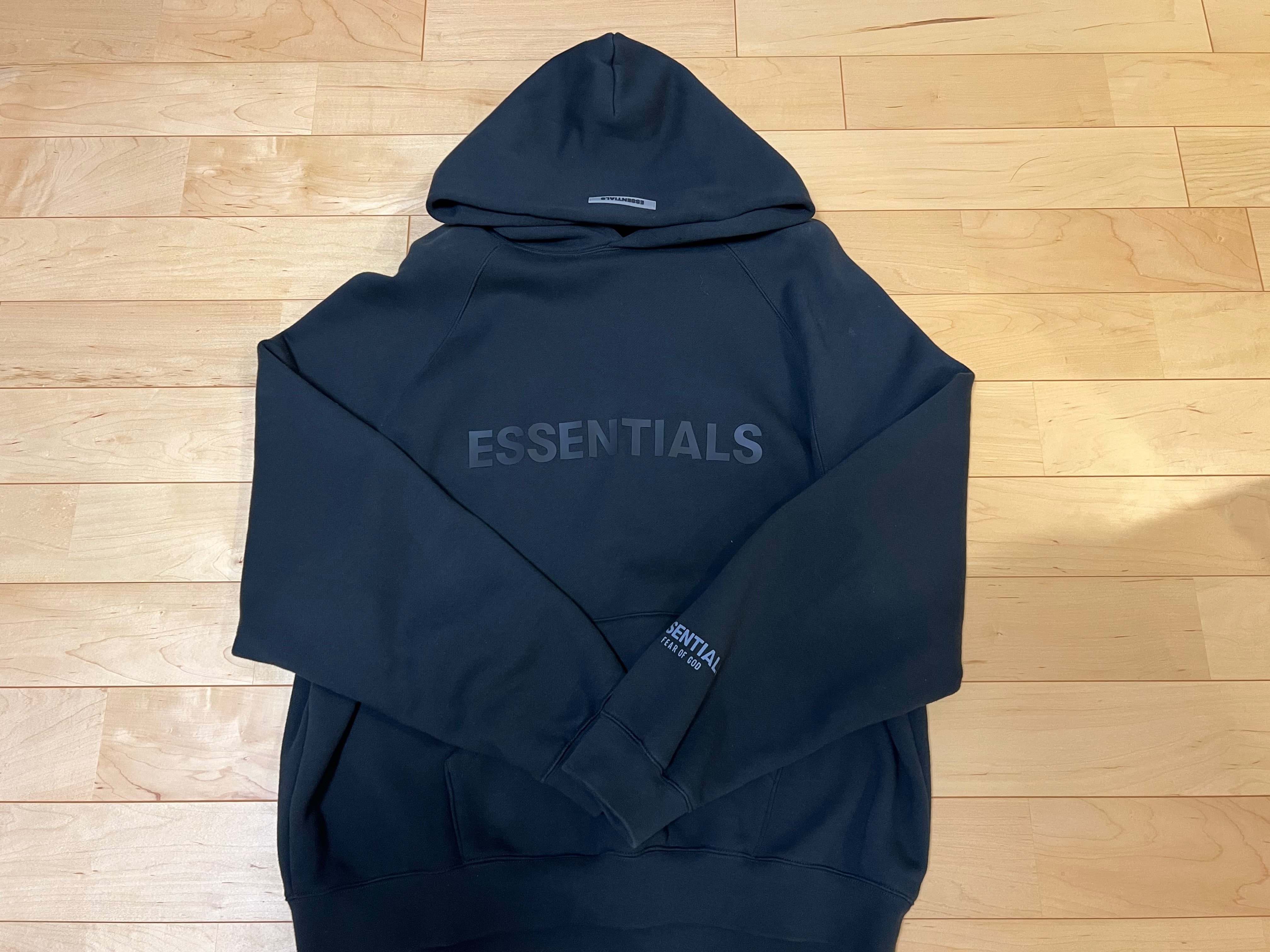 FEAR OF GOD ESSENTIALS 3D Silicon Applique Pullover Hoodie "Black"