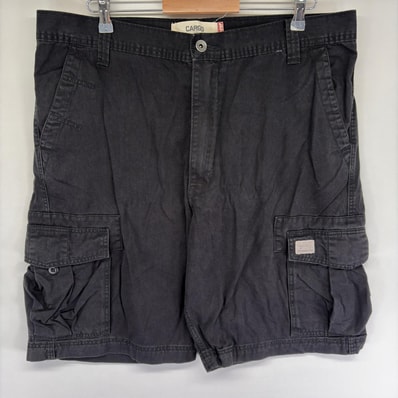 古着 リーバイス Levi's パンツ カーゴ ハーフパンツ サイドポケット ショート ショーツ ジッパーフライ w38 ブラック系 メンズ
