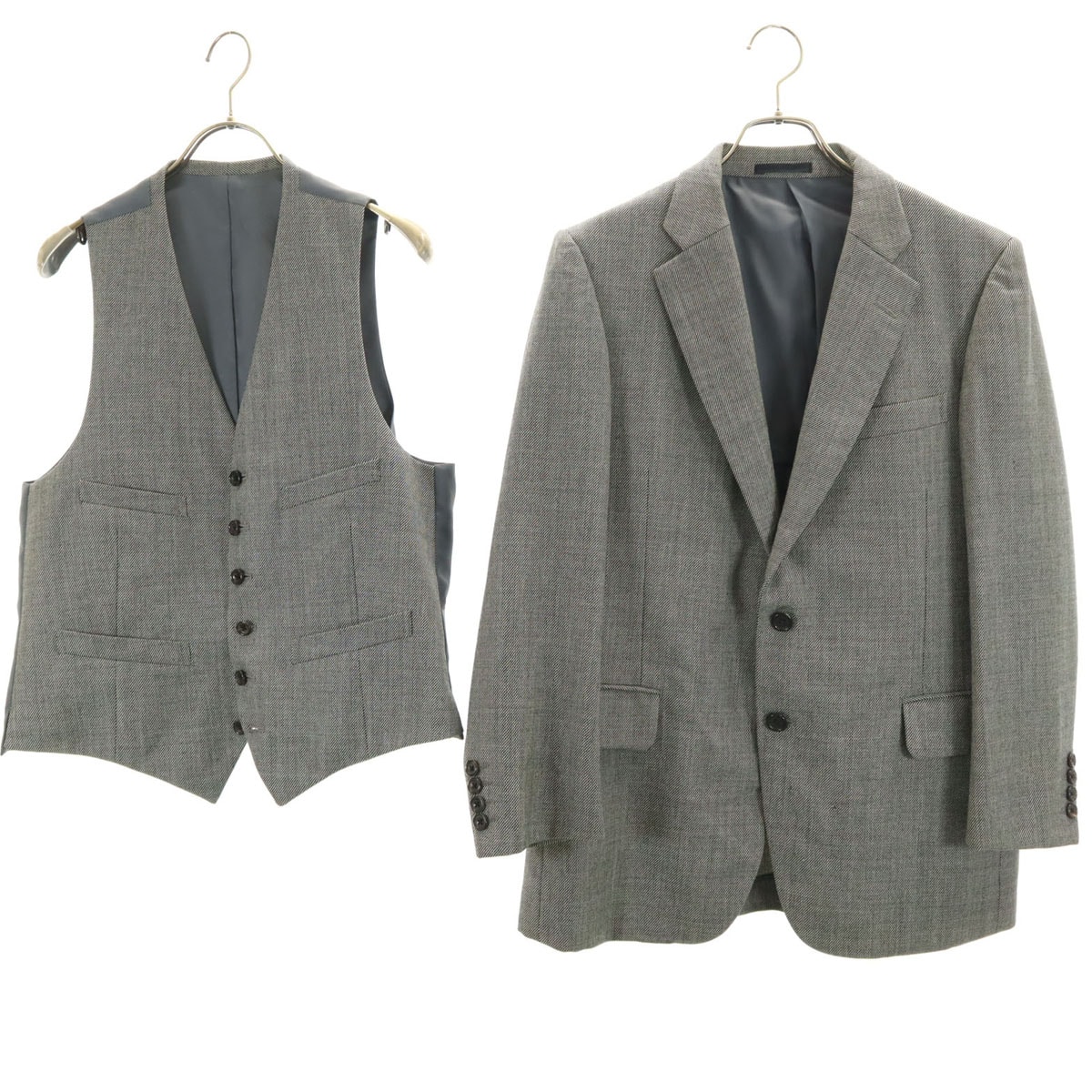 Burberrys バーバリーズ 90s オールド ウールブレンド テーラードジャケット 94-84-165 グレー C-TK83 2ピース