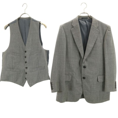 Burberrys バーバリーズ 90s オールド ウールブレンド テーラードジャケット 94-84-165 グレー C-TK83 2ピース