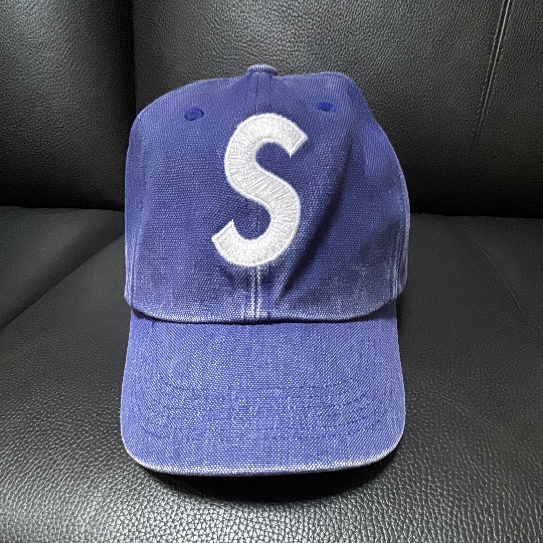 Supreme Pigment Canvas S Logo 6-Panel "Navy"