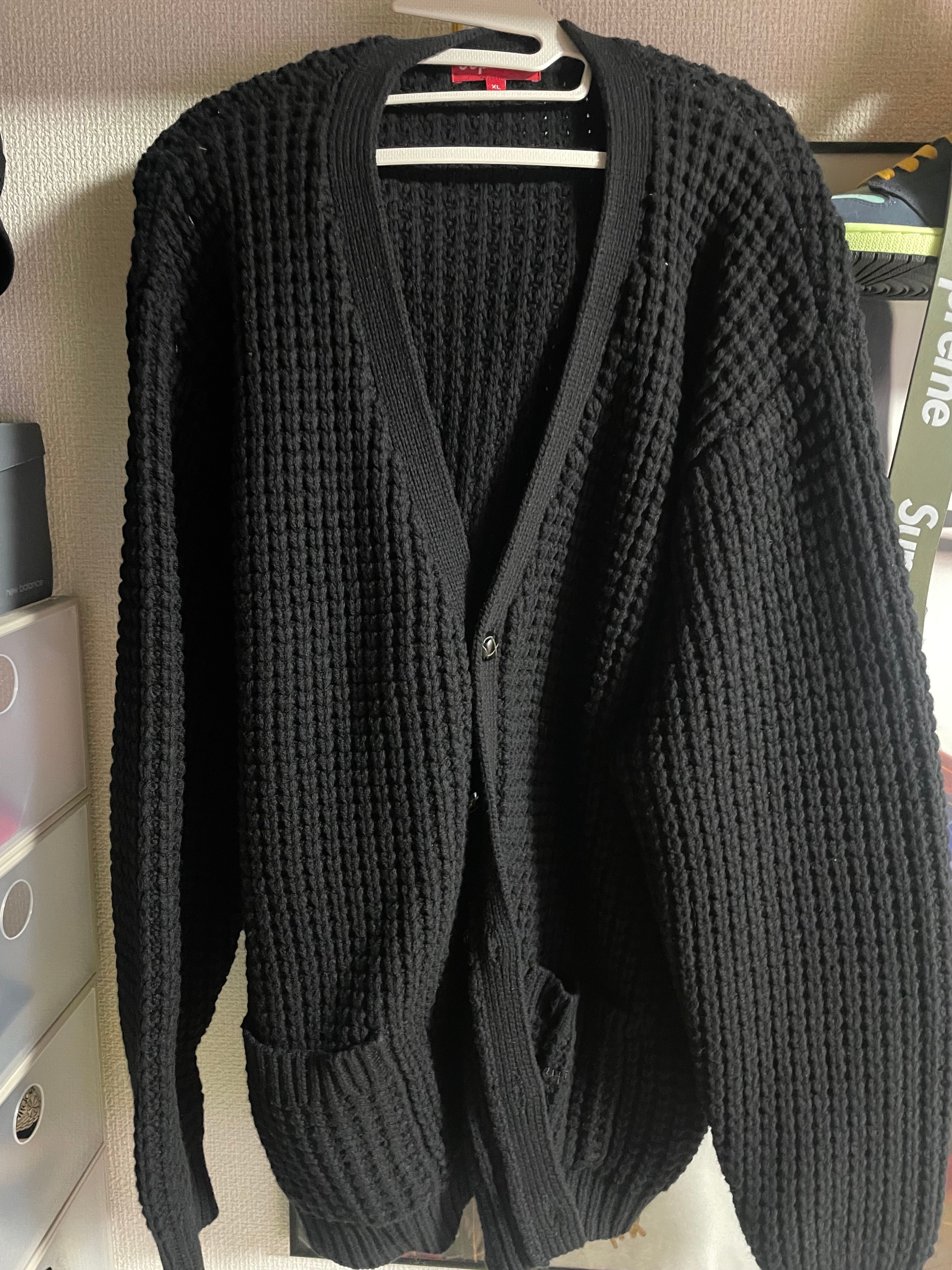 Supreme Waffle Knit Cardigan "Black"