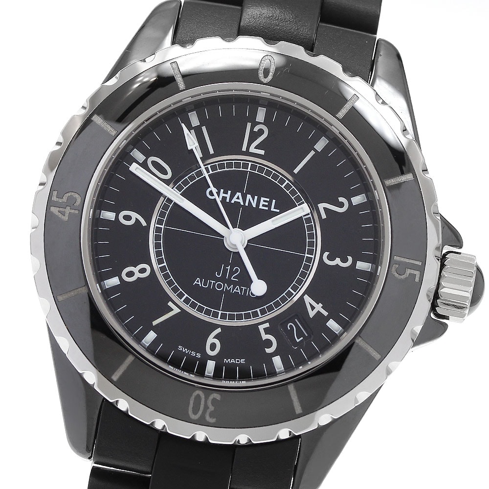 ☆良品  シャネル J12 黒セラミック 38mm H0684 メンズ 【中古】