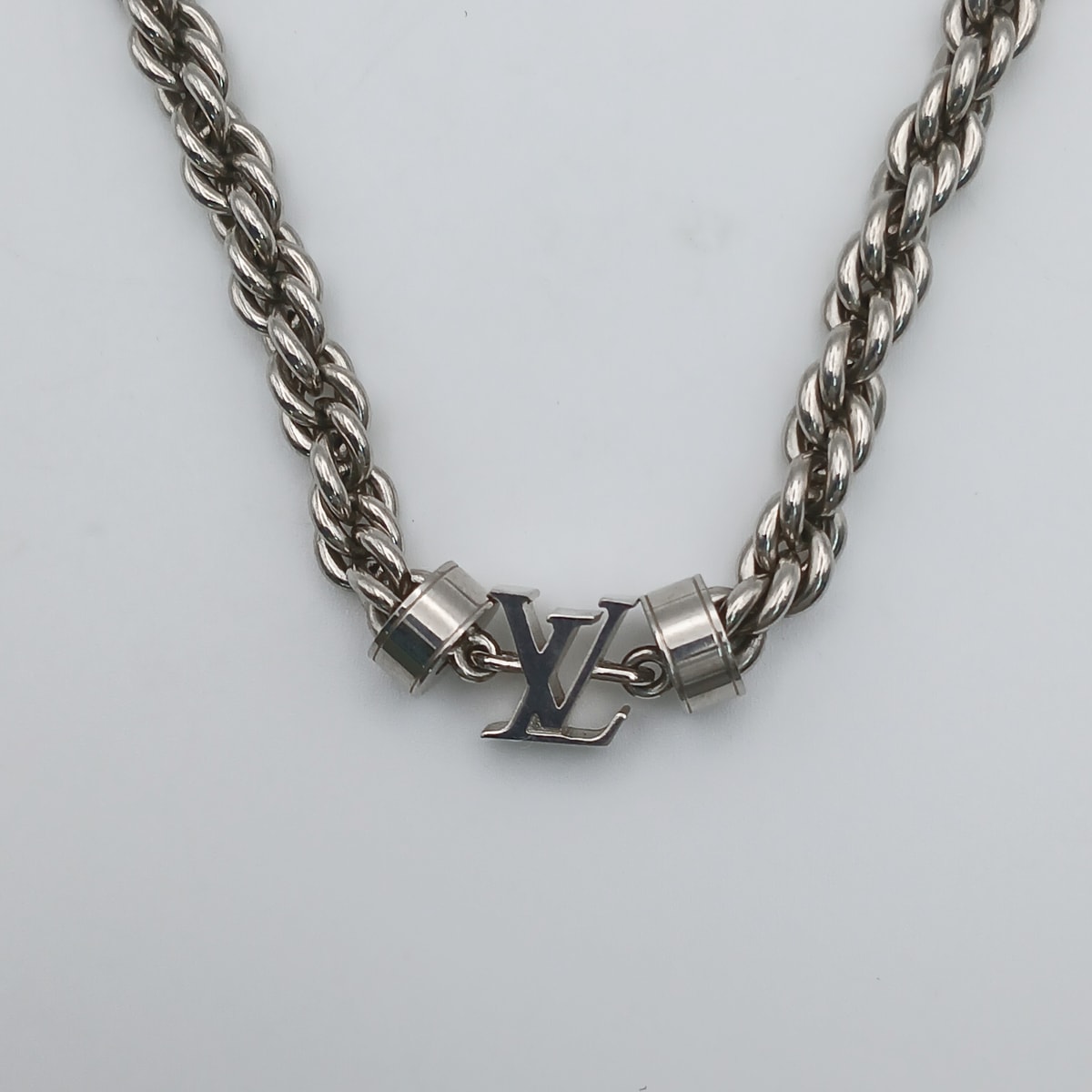 LOUIS VUITTON ルイ・ヴィトン コリエ LV ワイヤー ネックレス M02742 メタル シルバー  メンズ【中古】