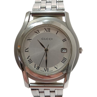 □□GUCCI グッチ 腕時計 ラウンドフェイス クォーツ 5500M シルバー