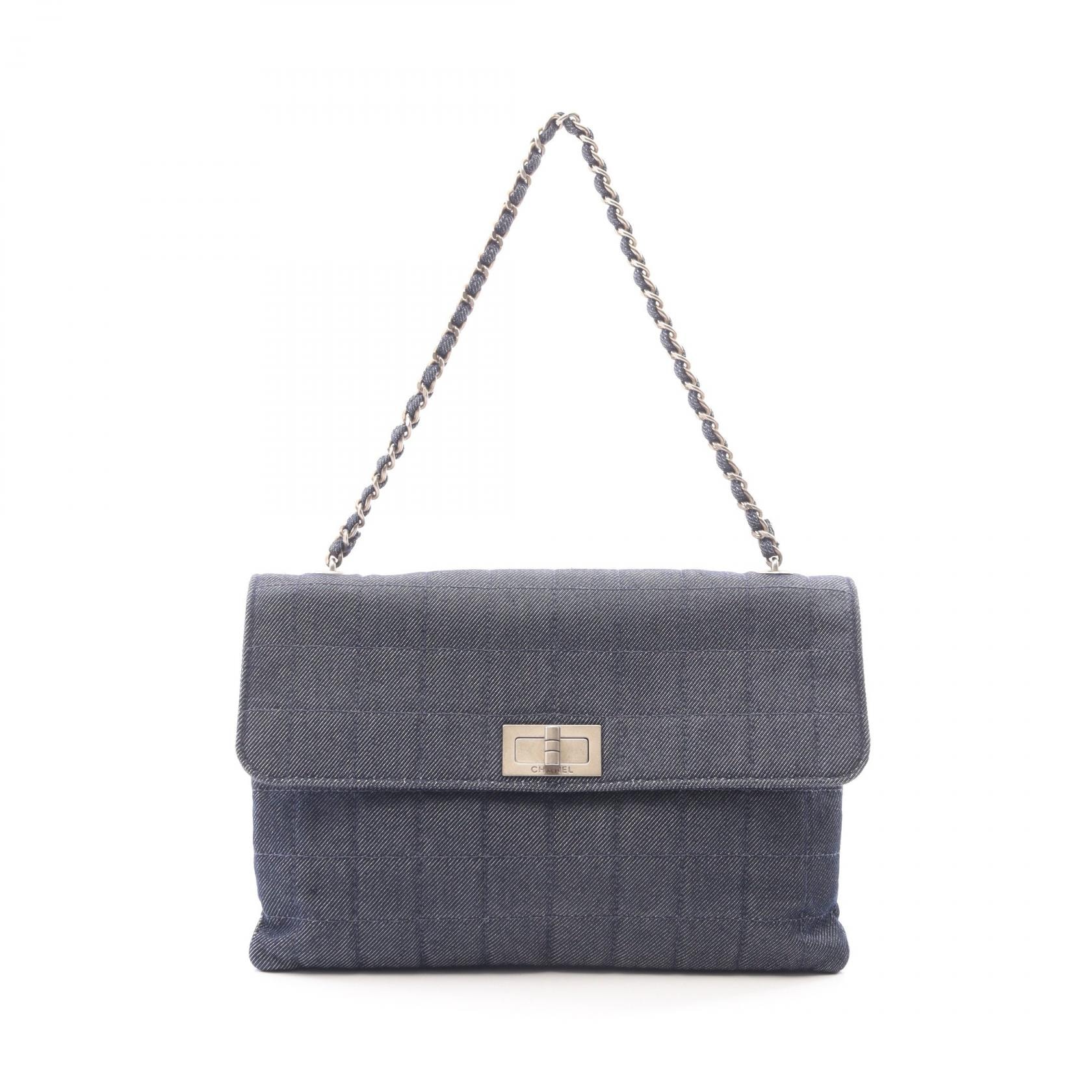 シャネル CHANEL チョコバー ハンドバッグ バッグ デニム レディース ネイビー系 【中古】