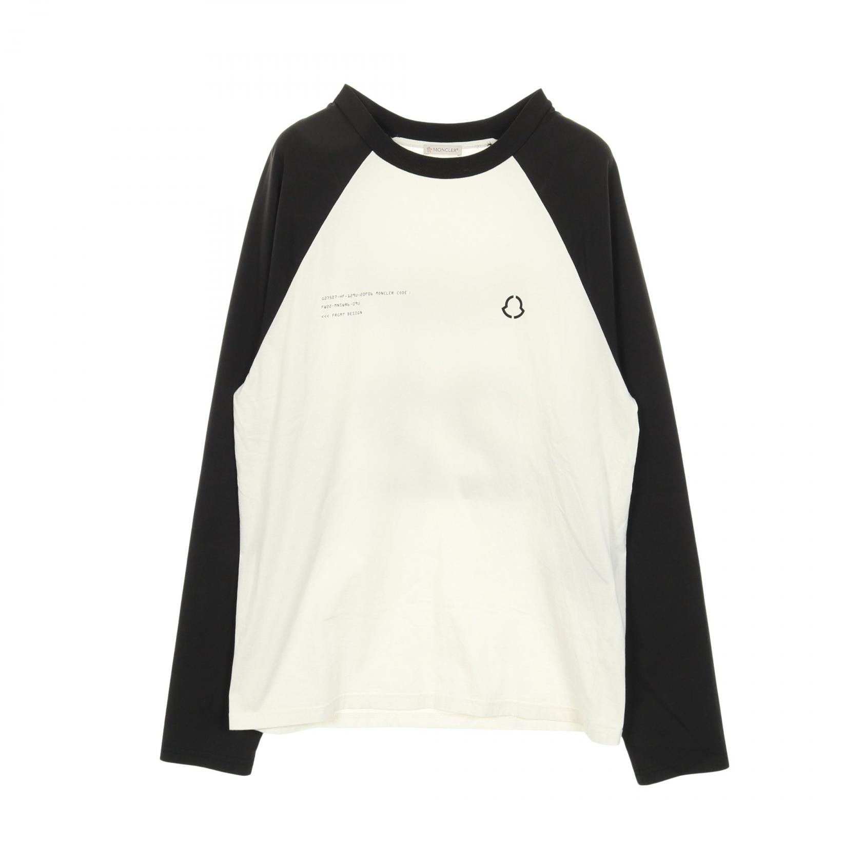 モンクレール MONCLER GENIUS 7 FRAGMENT HIROSHI FUJIWARA 長袖Tシャツ 衣料品 トップス コットン メンズ ホワイト系 / ブラック系 【中古】