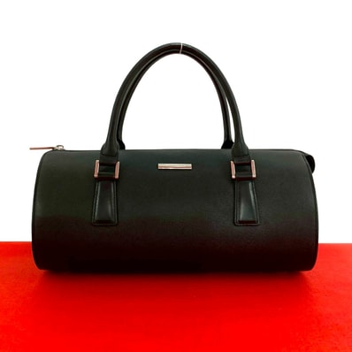 BURBERRY バーバリー ノバチェック 柄 ロゴ 金具 レザー ハンドバッグ ブラック
82689