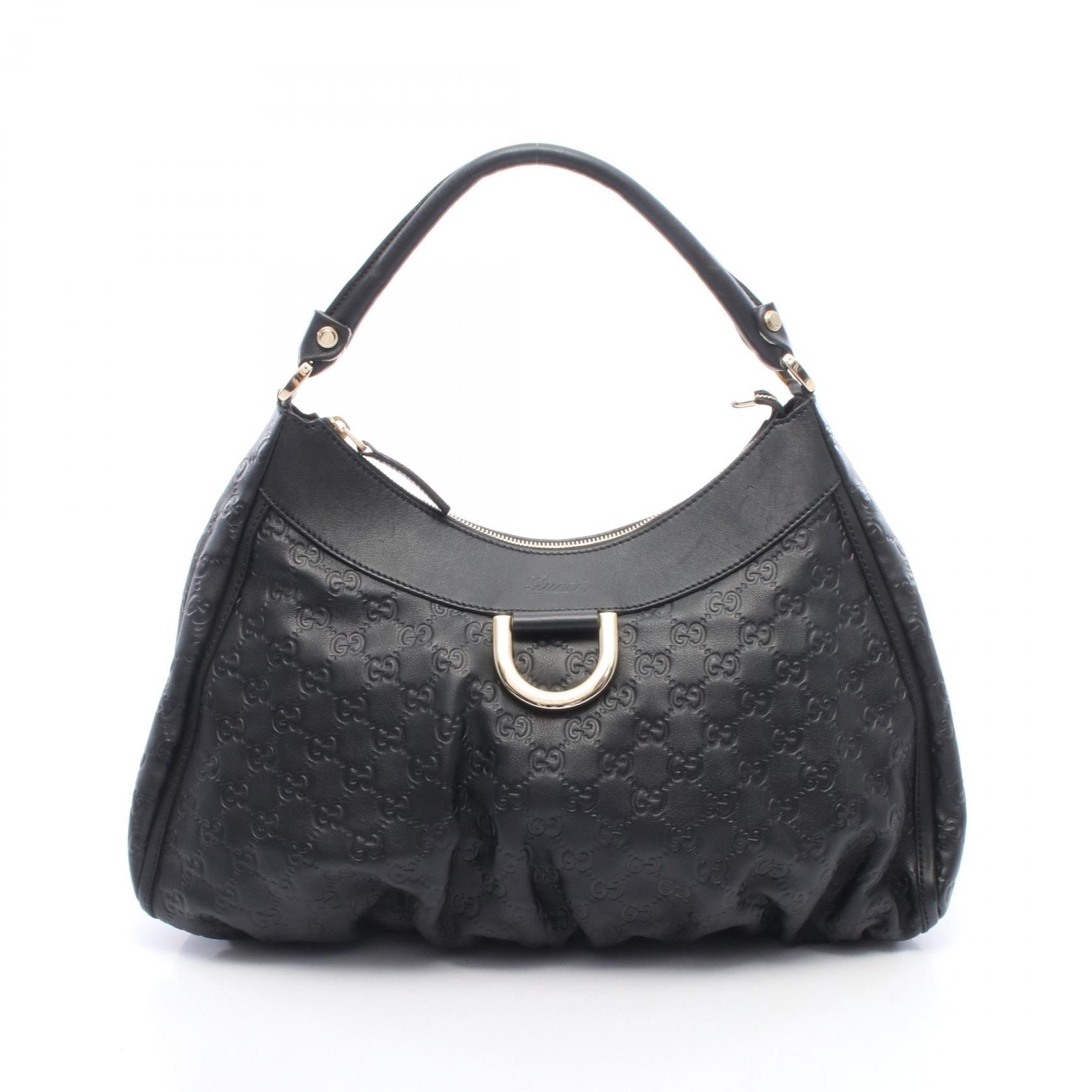 グッチ GUCCI アビー グッチシマ ショルダーバッグ バッグ レザー レディース ブラック系 189833 【中古】