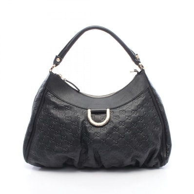グッチ GUCCI アビー グッチシマ ショルダーバッグ バッグ レザー レディース ブラック系 189833 【中古】