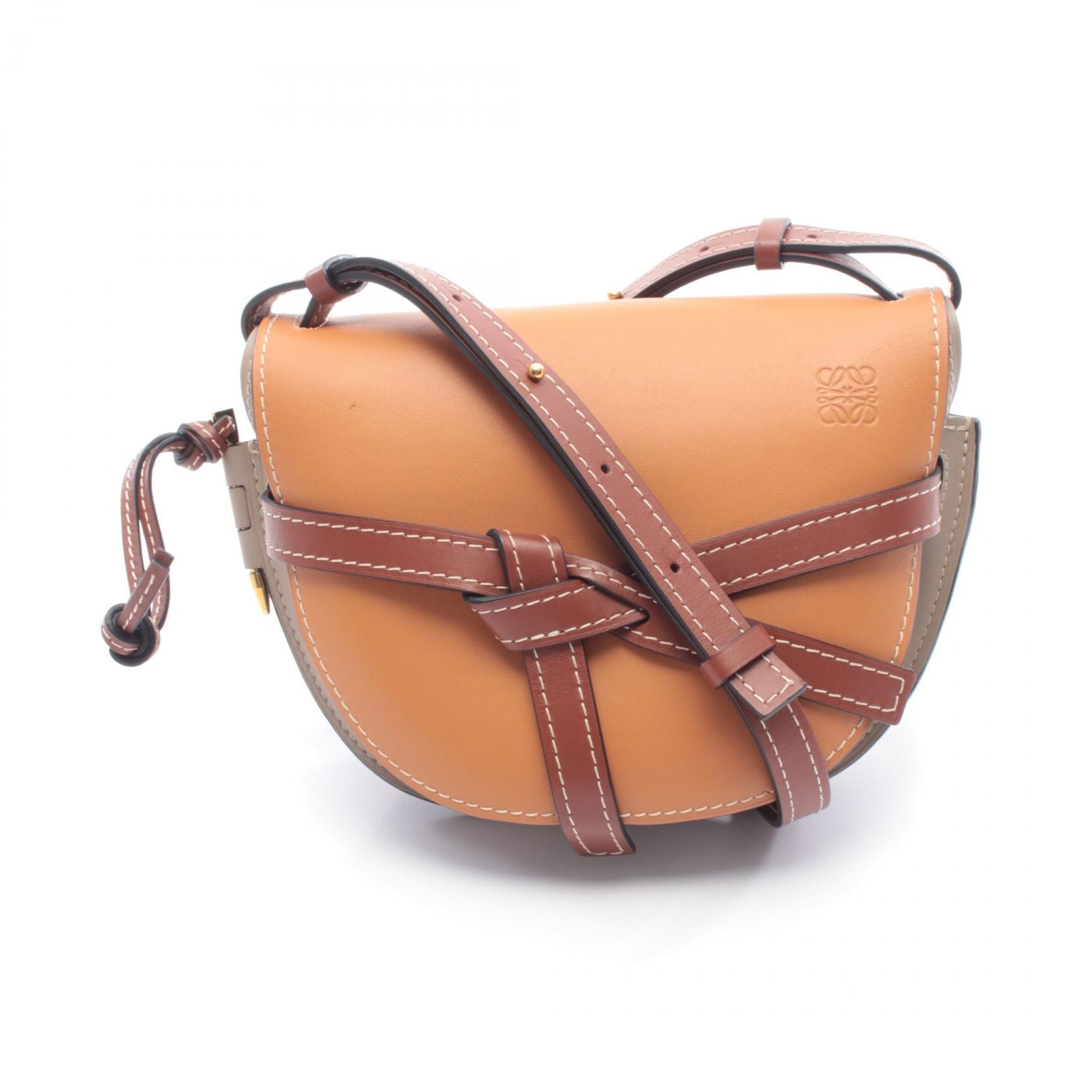 ロエベ LOEWE ゲート スモール ショルダーバッグ バッグ レザー レディース ブラウン系 / ベージュ系 【中古】