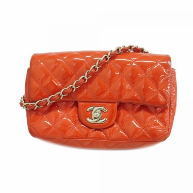 ★SALE【6fc4341-k】シャネル ショルダーバッグ マトラッセ チェーンショルダー パテントレザー レッド シルバー金具【中古】レディース