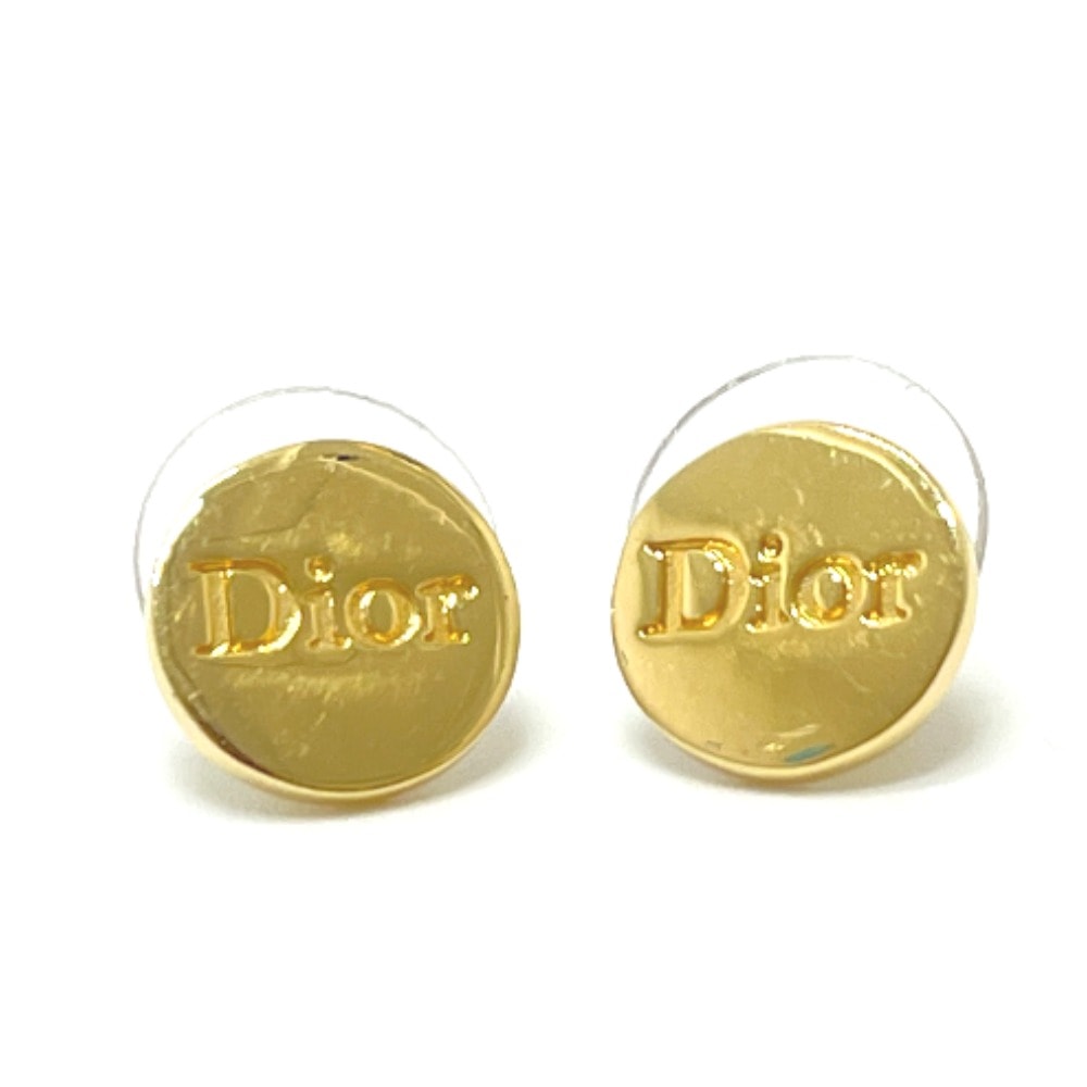 ディオール Dior ロゴ ラウンド アクセサリー ピアス メタル ゴールド