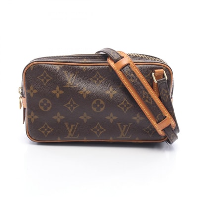 ルイ・ヴィトン LOUIS VUITTON マルリーバンドリエール モノグラム ショルダーバッグ バッグ PVCコーティングキャンバス レザー レディース ブラウン系 M51828 【中古】