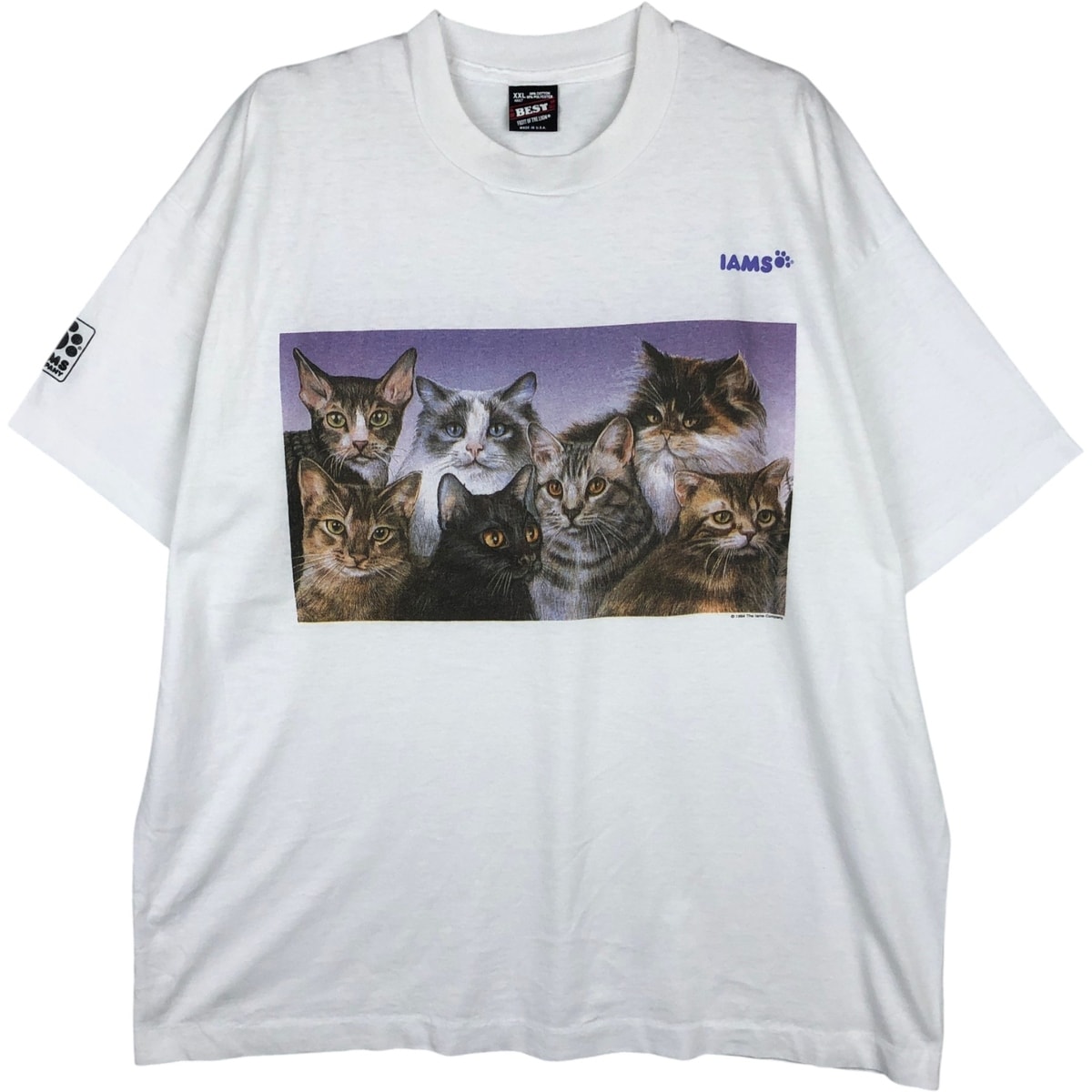 古着 90年代 フルーツオブザルーム FRUIT OF THE LOOM BEST ネコ柄 アニマルTシャツ USA製 メンズXXL相当 ヴィンテージ/eaa631454
