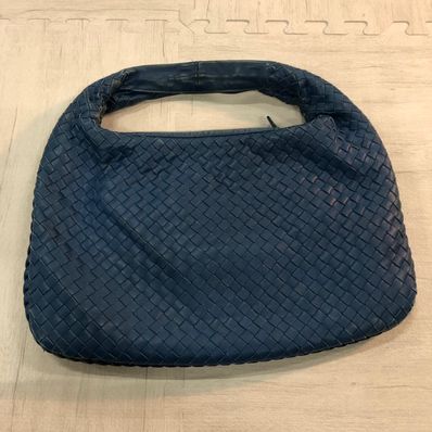 Bottega Veneta Intrecciato Handle Bag "Navy"