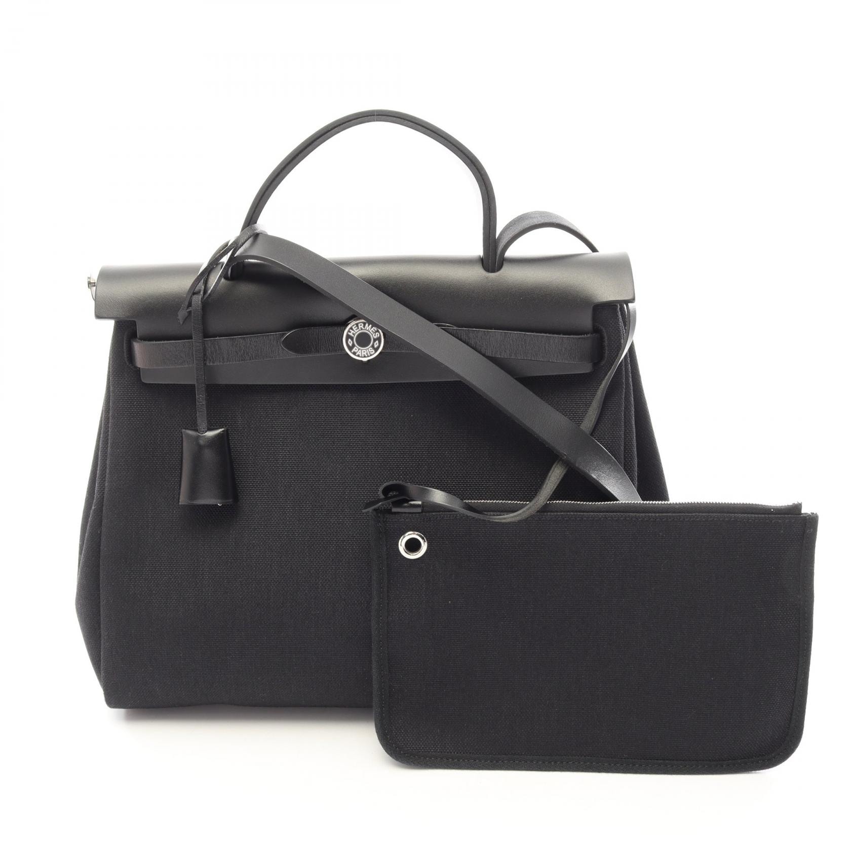 エルメス HERMES エールバッグジップPM 2WAY ハンドバッグ バッグ トワルミリタリー / ヴァッシュハンター トワルミリタリー B刻印(2023年製造) レディース ブラック系 【中古】