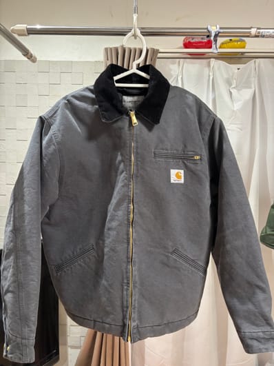 Carhartt WIP OG Detroit Jacket "Graphite/Black(Stone Canvas)"