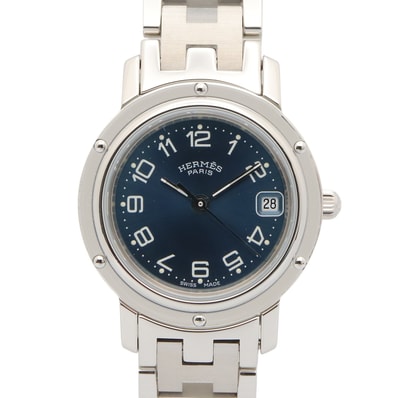 エルメス HERMES クリッパー 腕時計 時計 ステンレススチール レディース ブルー系 CL4.210 【中古】
