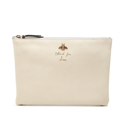 グッチ アニマリエ ビー クラッチバッグ セカンドバッグ 460187 アイボリー レザー レディース GUCCI 【中古】