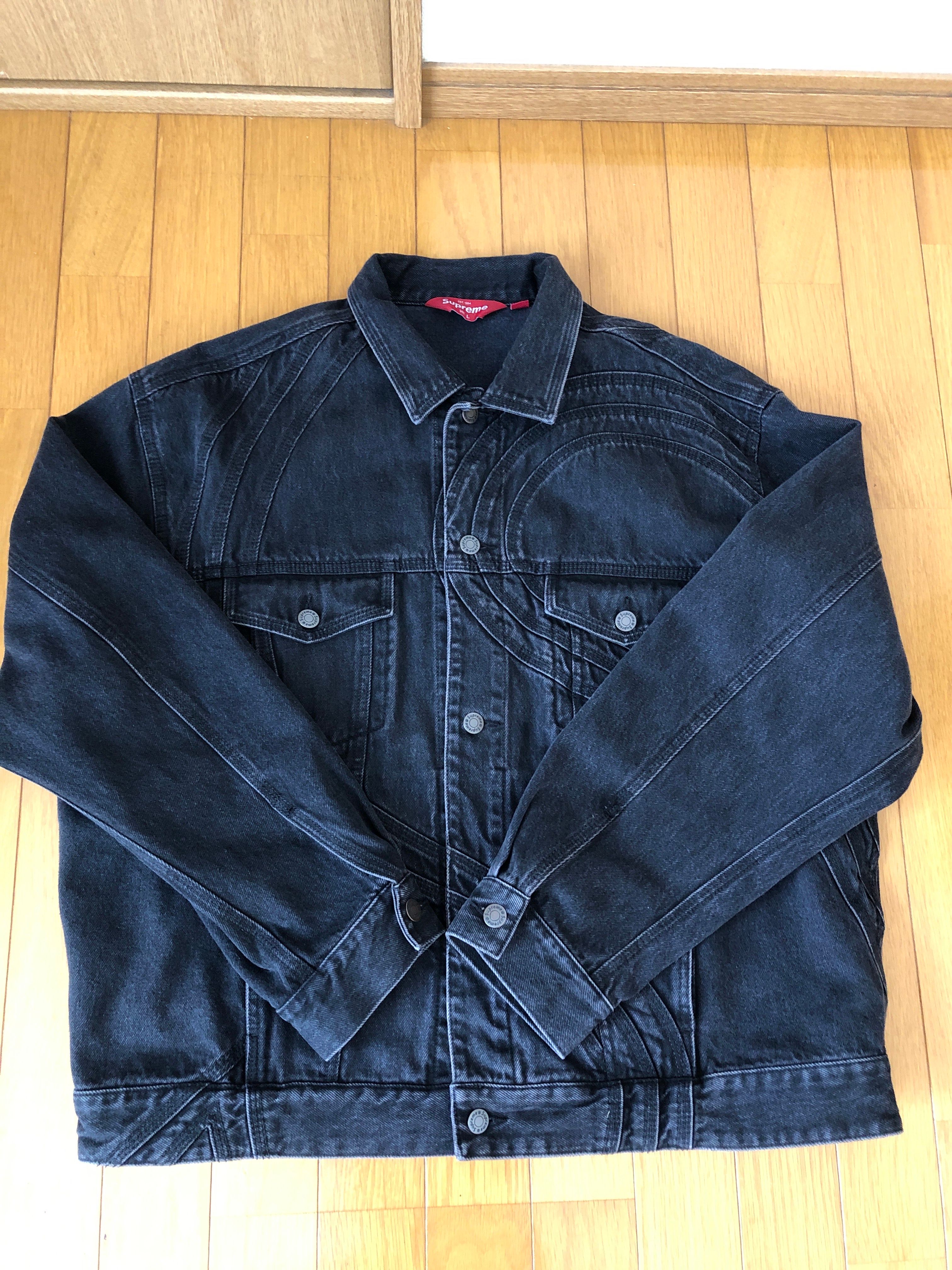 Supreme S Logo Denim Trucker Jacket "Washed Black"