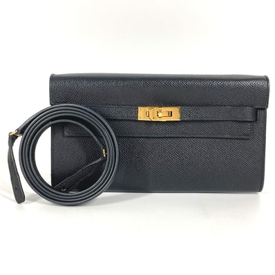 エルメス HERMES ケリーウォレット ロング トゥーゴー ショルダーウォレット カバン ショルダーバッグ ポシェット 長財布 エプソン Z刻 ブラック