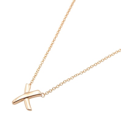 ティファニー TIFFANY&CO キス ネックレス ネックレス ジュエリー K18PG(ピンクゴールド) レディース ゴールド系 【中古】