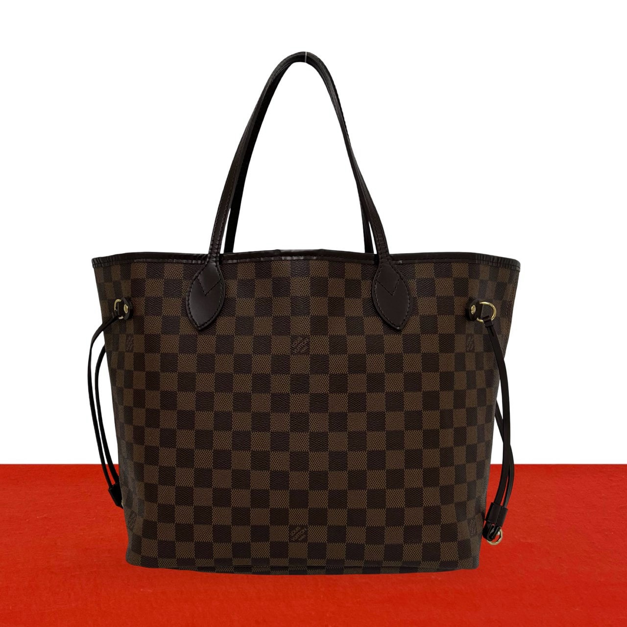 LOUIS VUITTON ルイヴィトン ネヴァーフル MM ダミエ レザー PVC トートバッグ ブラウン
61027
