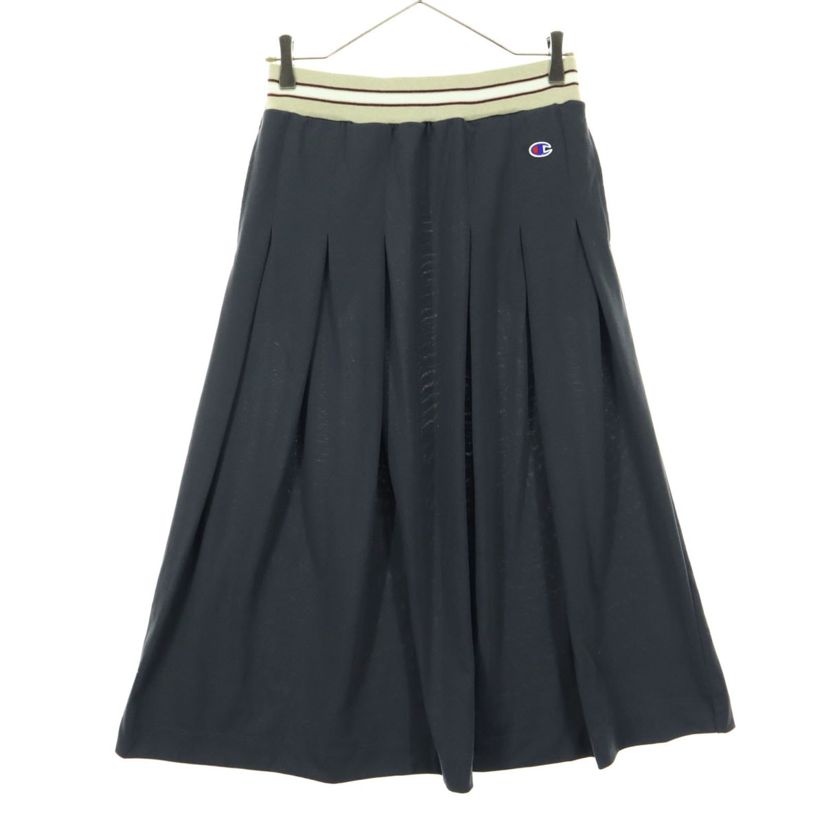 美品 Champion チャンピオン ワンポイントロゴ ロング丈 スカート M グレー