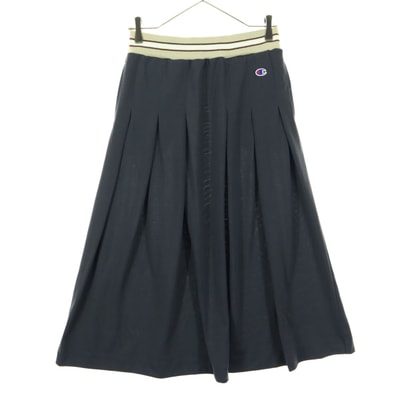 美品 Champion チャンピオン ワンポイントロゴ ロング丈 スカート M グレー