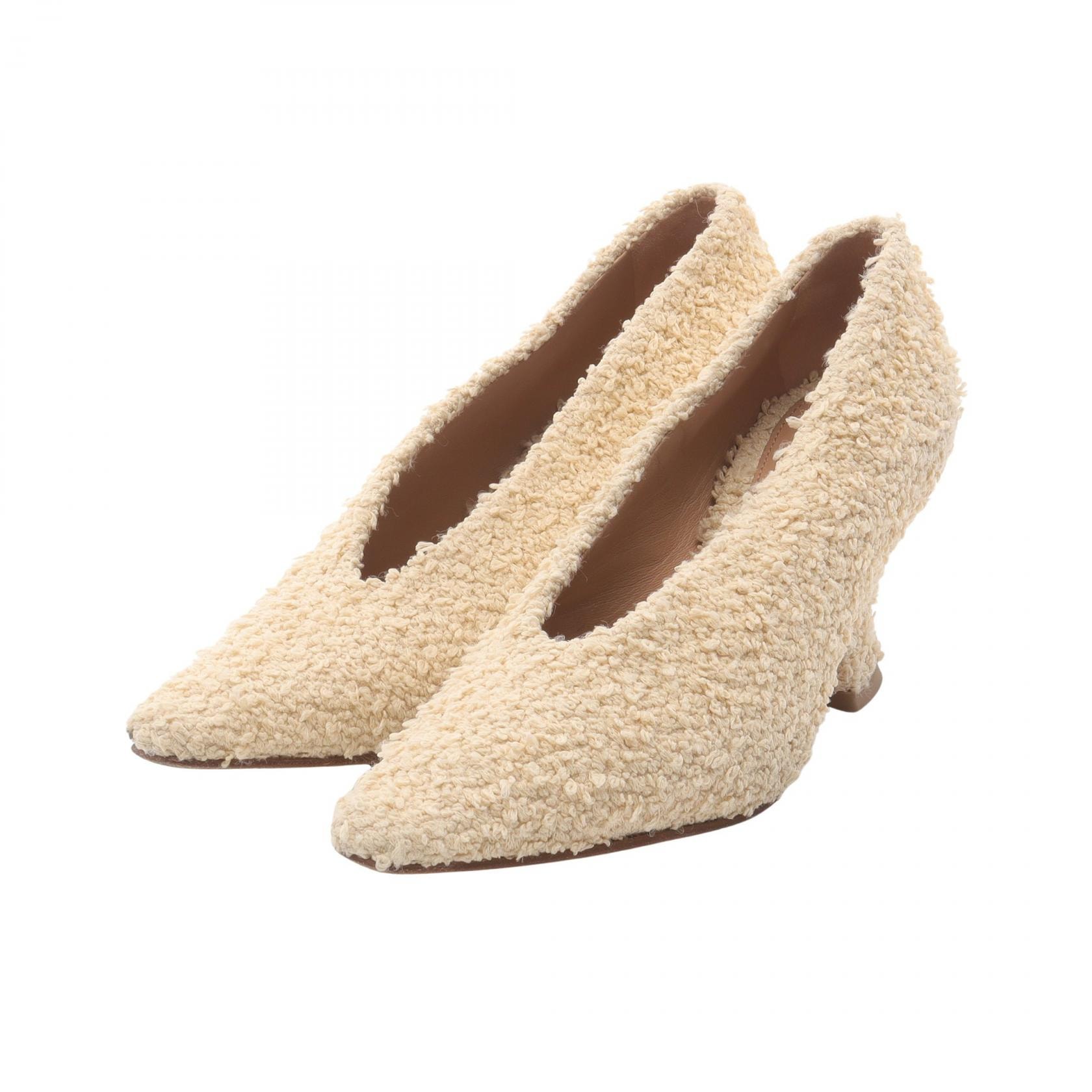 ボッテガヴェネタ BOTTEGA VENETA ボア アーモンド パンプス パンプス 靴 ファブリック レディース アイボリー系 【中古】 やや傷や汚れあり】ボッテガヴェネタ BOTTEGA VENETA ボア アーモンド