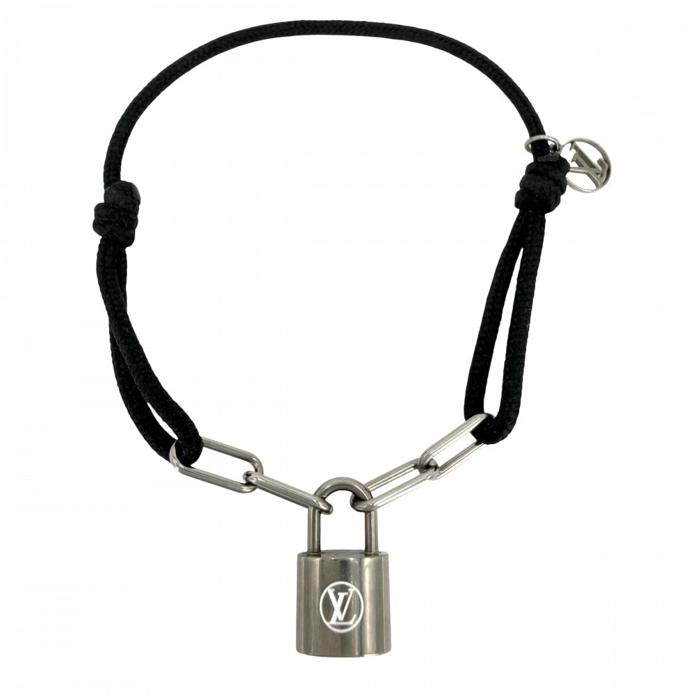LOUIS VUITTON ルイヴィトン ブレスレット ブラスレ ロックイット ドゥドゥ アクセサリー Q95864 ブラック 黒 シルバー メンズ 約2.8g 美品【中古品】