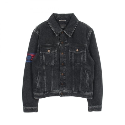 サンローランパリ SAINT LAURENT PARIS デニムジャケット 衣料品 アウター コットン メンズ ブラック系 【中古】