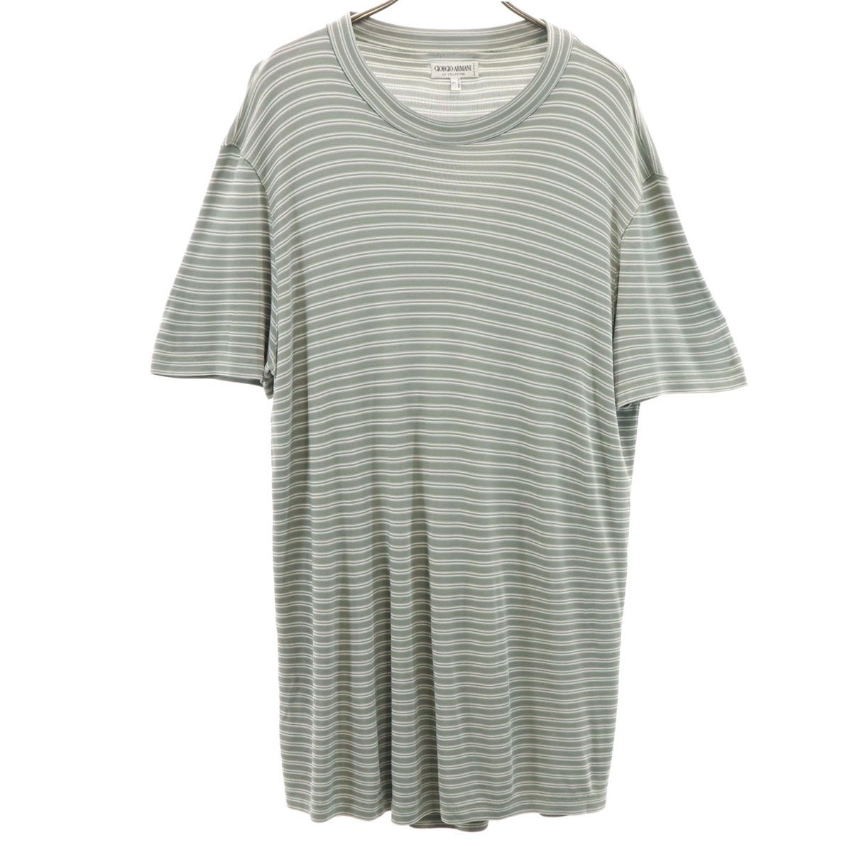 GIORGIO ARMANI ジョルジオアルマーニ イタリア製 ボーダー柄 半袖 Tシャツ L グレー