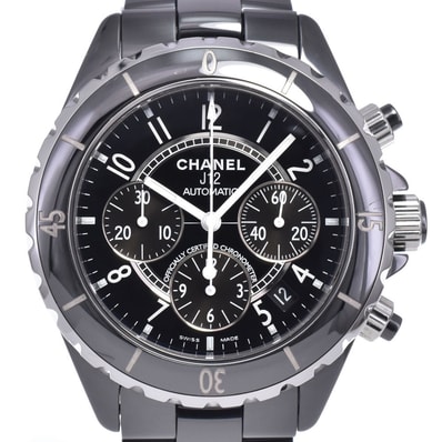 シャネル CHANEL H0940 J12 セラミック クロノグラフ ブラック 自動巻き メンズ 箱付き 腕時計 N#148639