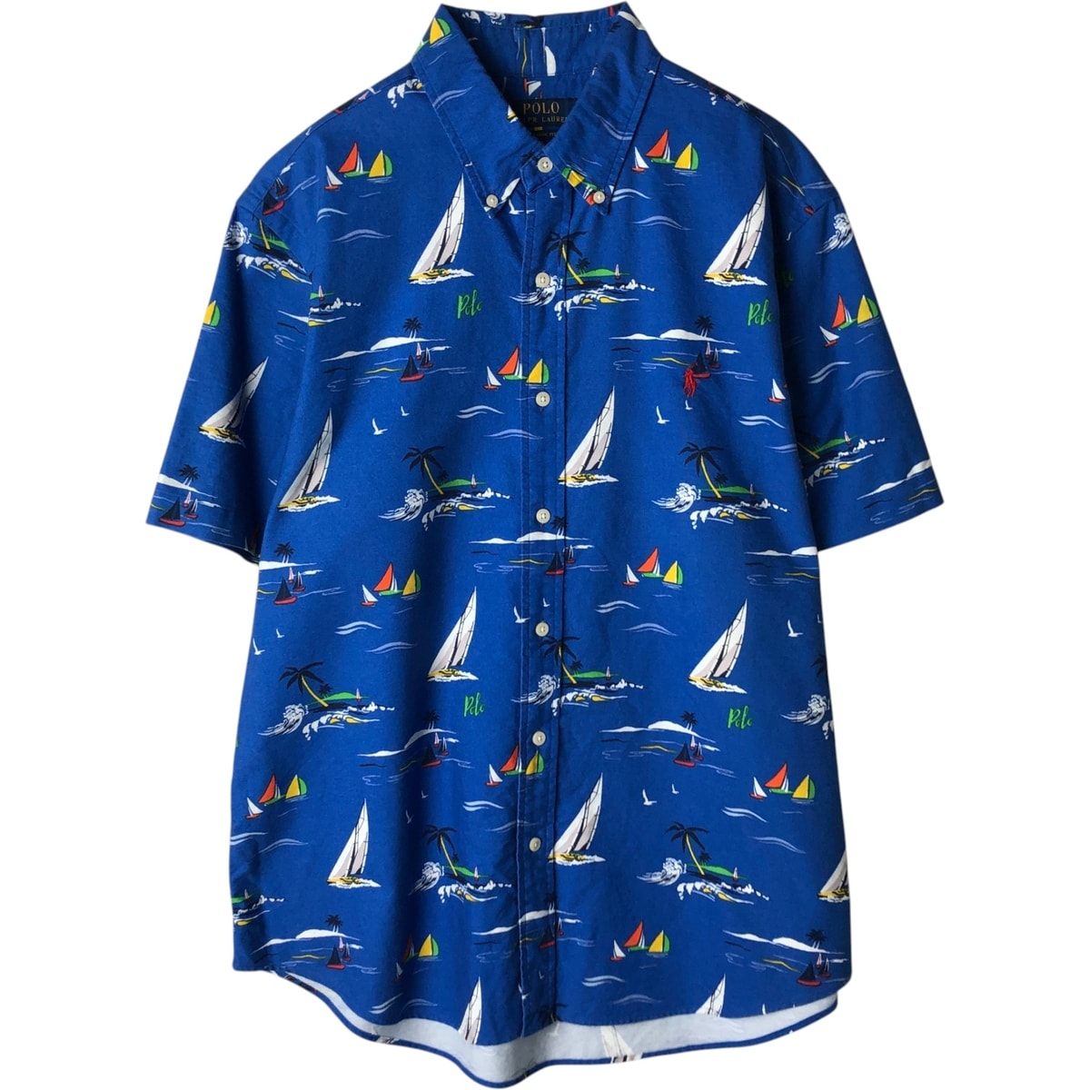 古着 ラルフローレン Ralph Lauren POLO RALPH LAUREN CLASSIC FIT 総柄 ボタンダウン ハワイアンアロハシャツ メンズL相当/eaa635928